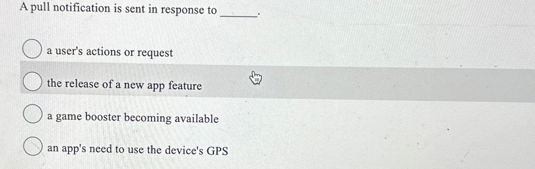 A pull notification is sent in response to a