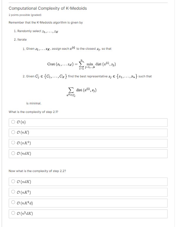 Computational Complexity of K - Medoids 2 points