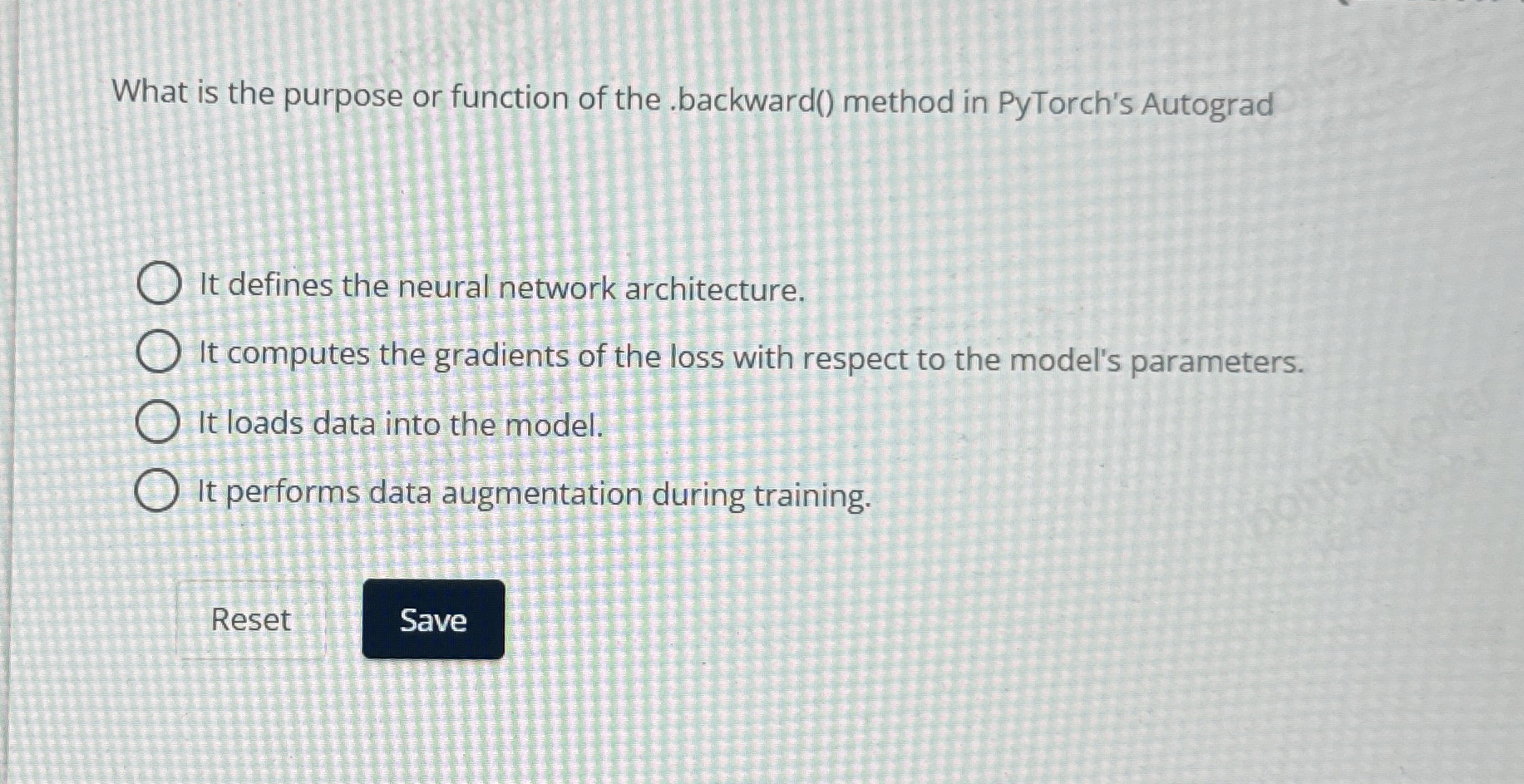 What is the purpose or function of the . backward