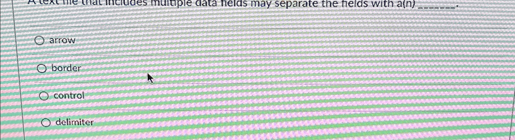 A text file that includes multiple data fields