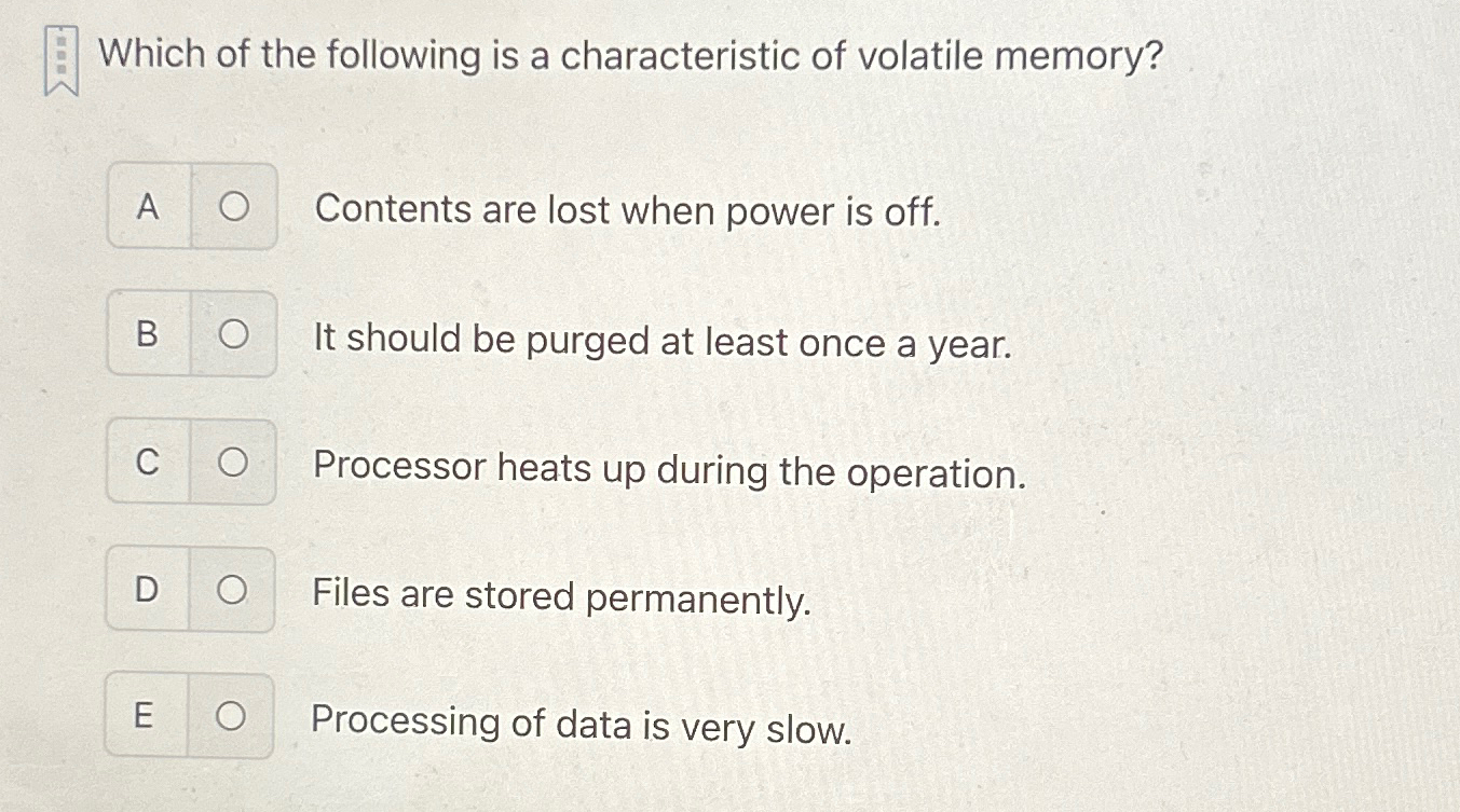 Which of the following is a characteristic of