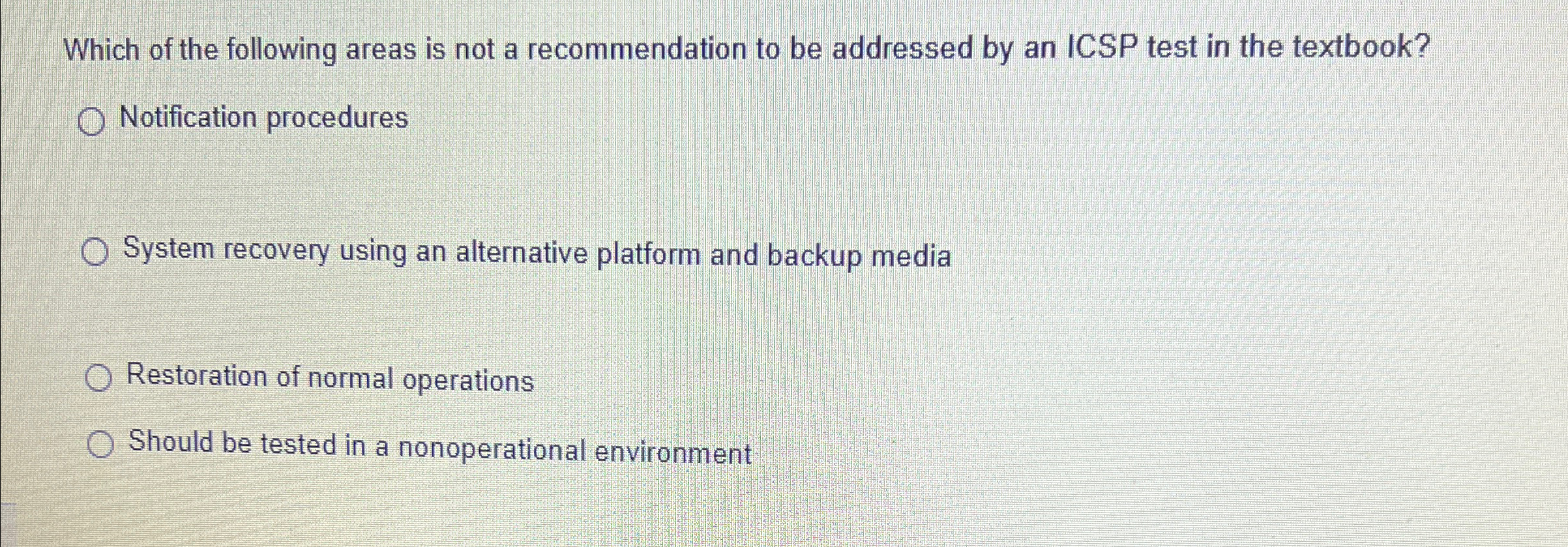 Which of the following areas is not a