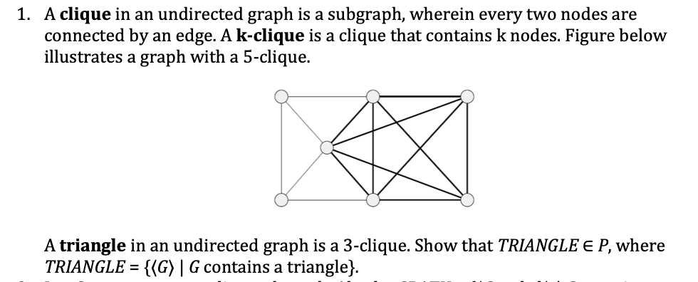 A clique in an undirected graph is a subgraph,