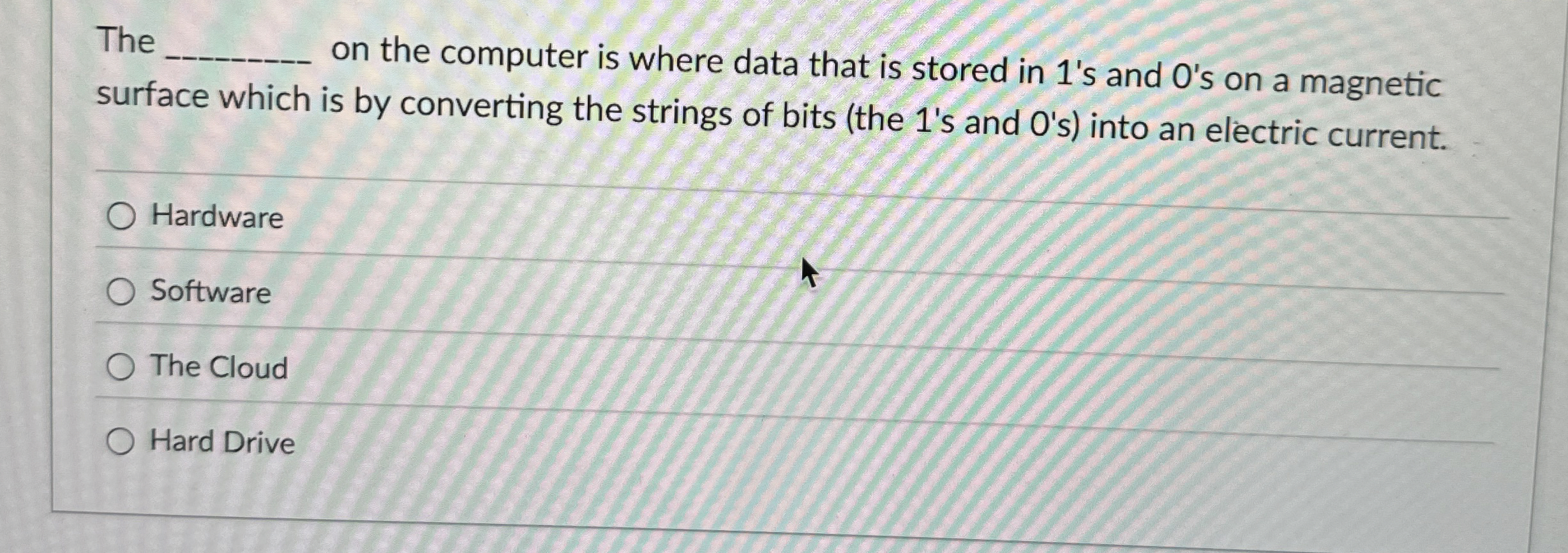 The q , on the computer is where data that is