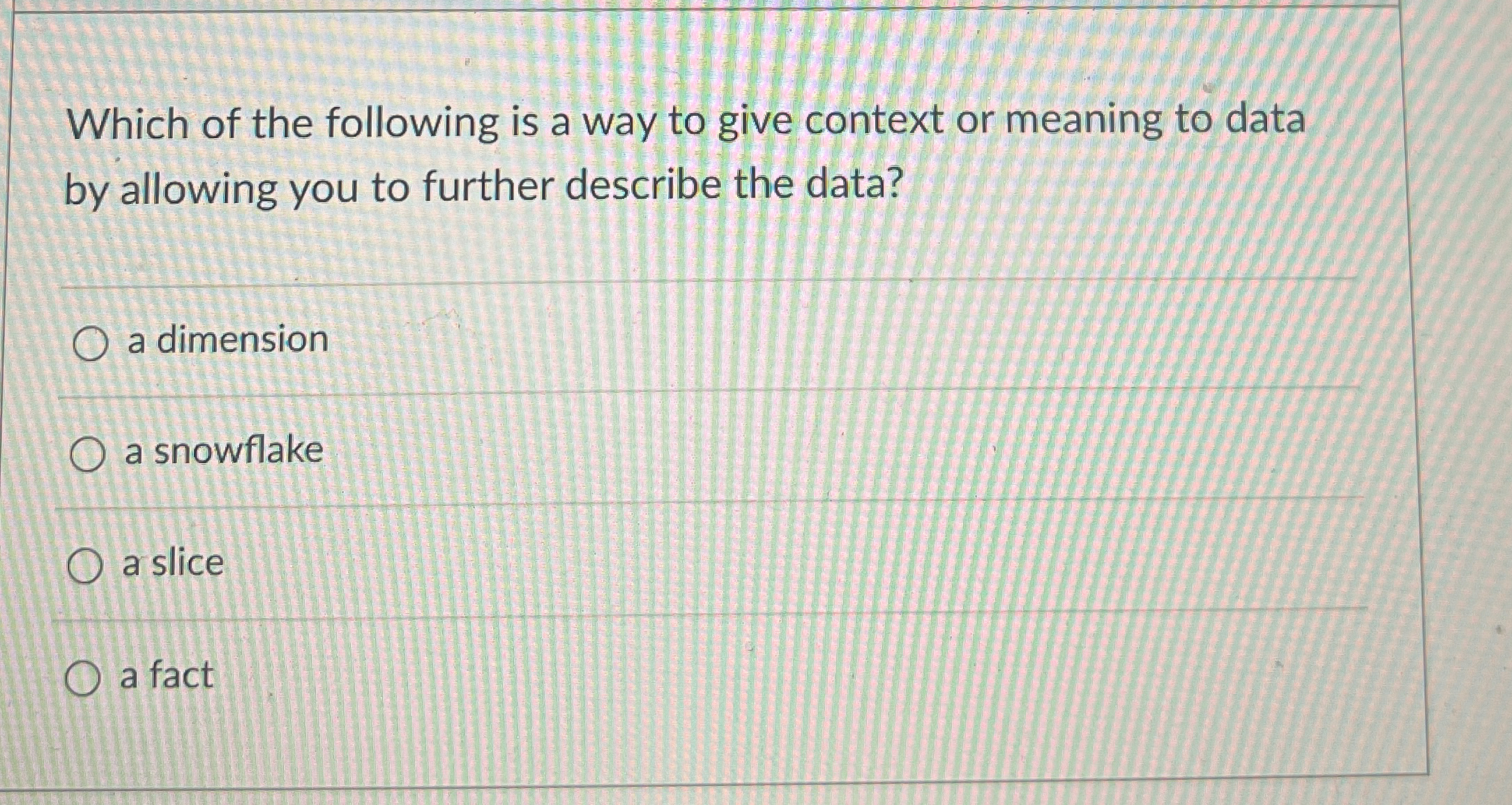 Which of the following is a way to give context