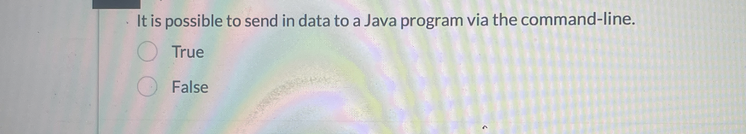It is possible to send in data to a Java program