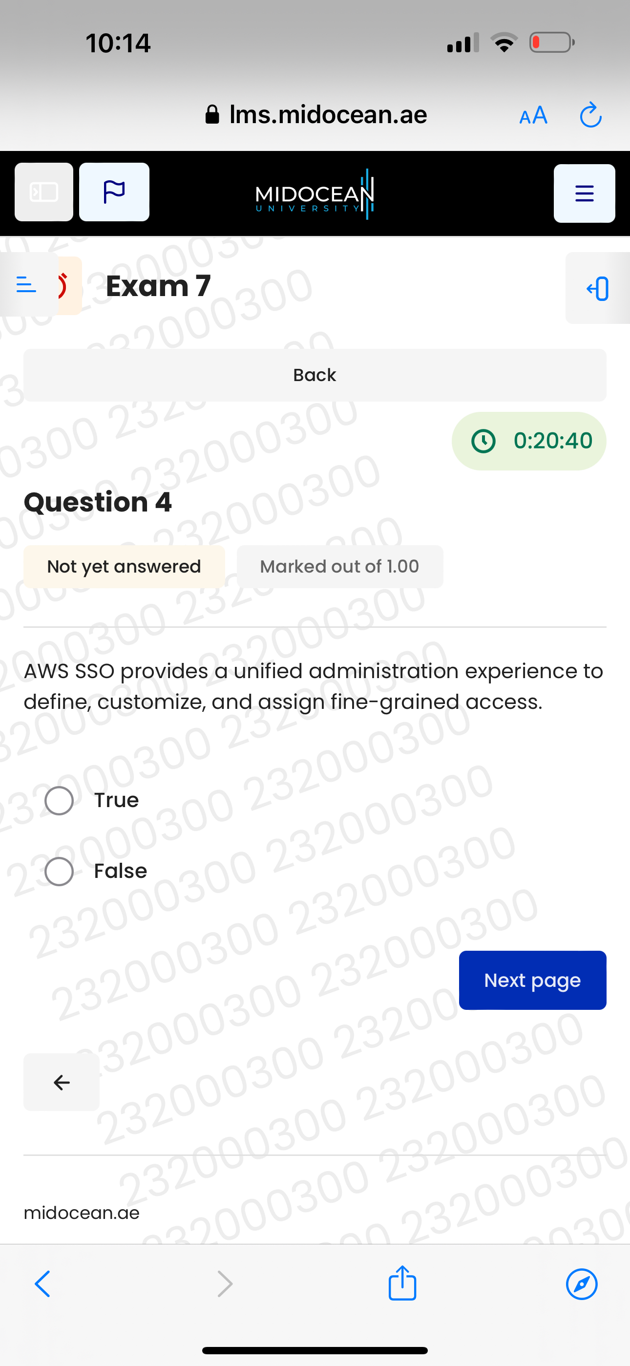 1 0 : 1 4 O Ims.midocean.ae A A 8 MIDOCEA ) Exam