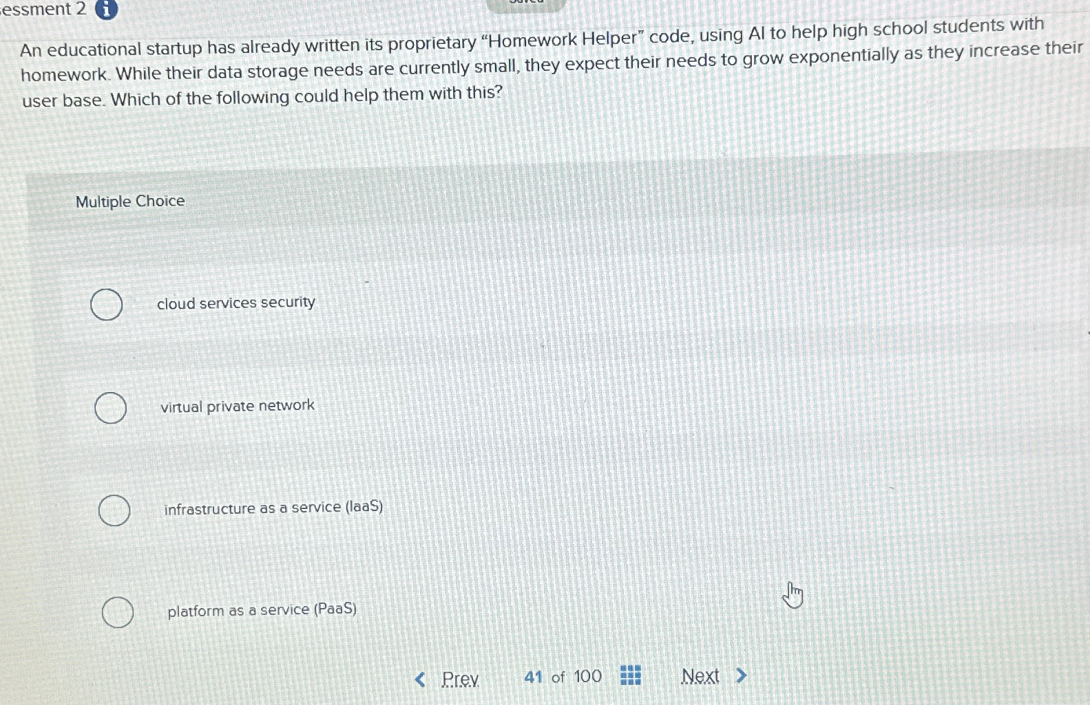 essment 2 ( i ) An educational startup has
