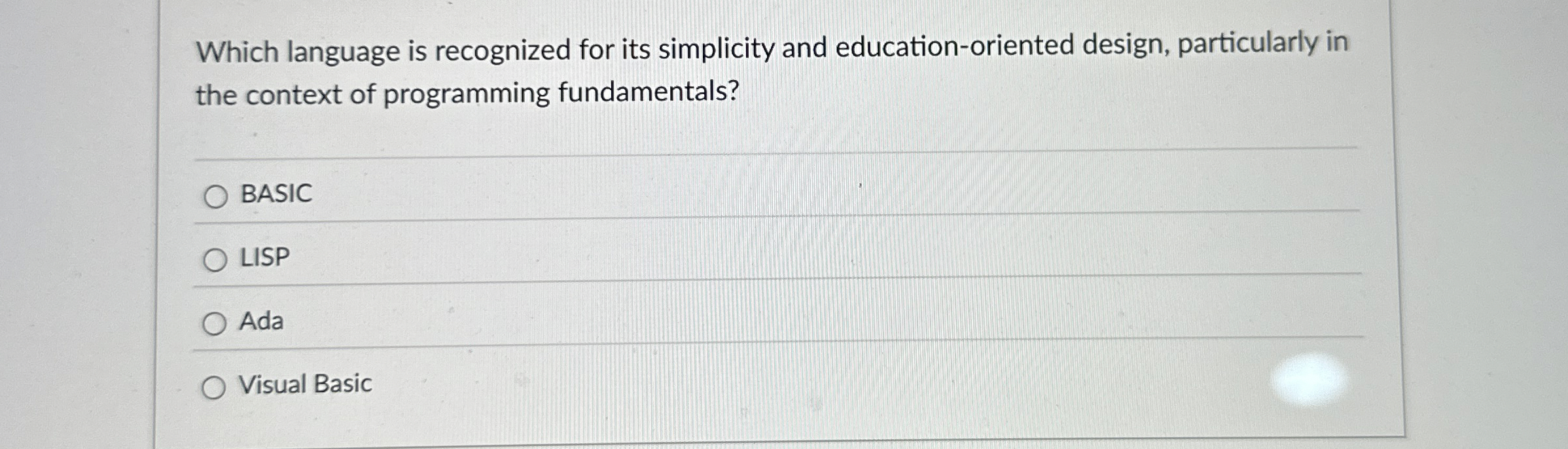 Which language is recognized for its simplicity