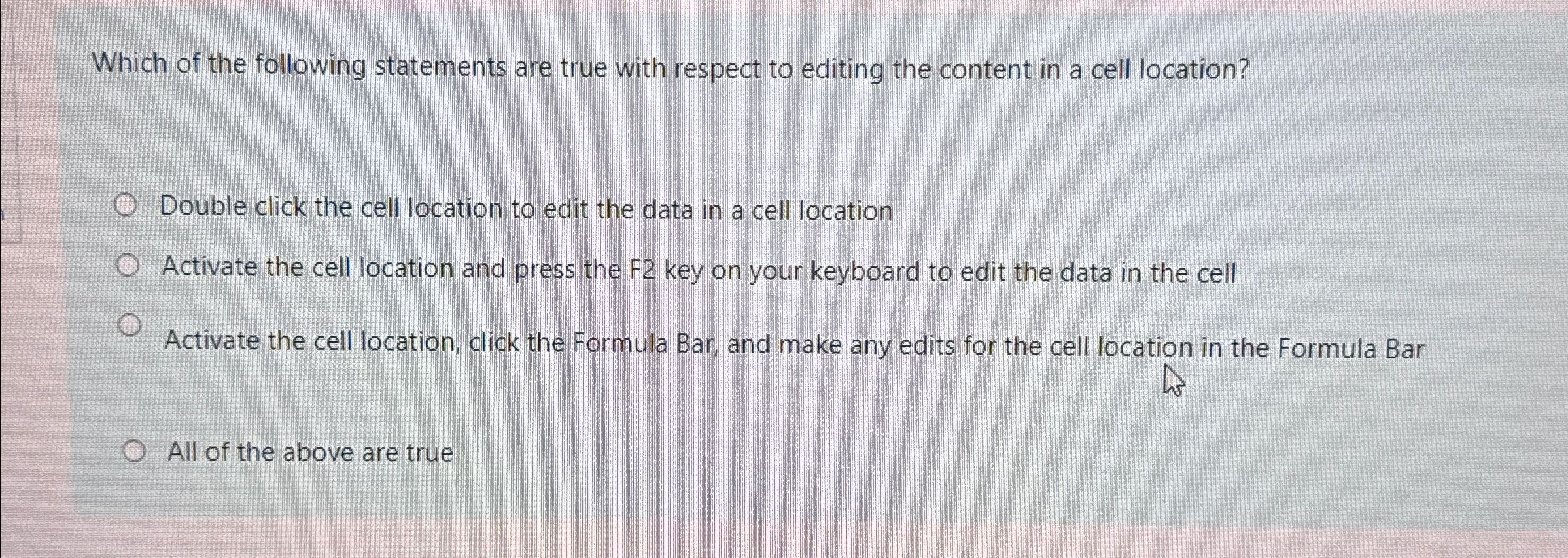 Which of the following statements are true with