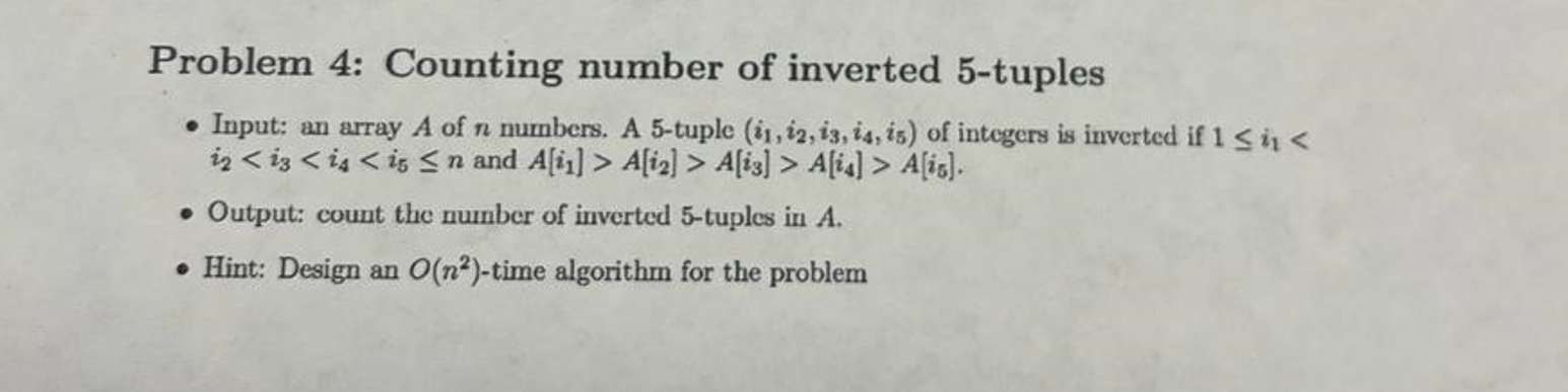 Problem 4 : Counting number of inverted 5 -