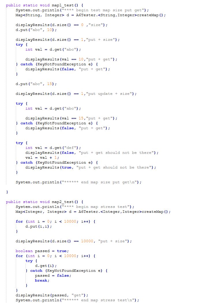 Please complete only the todo methods to make the