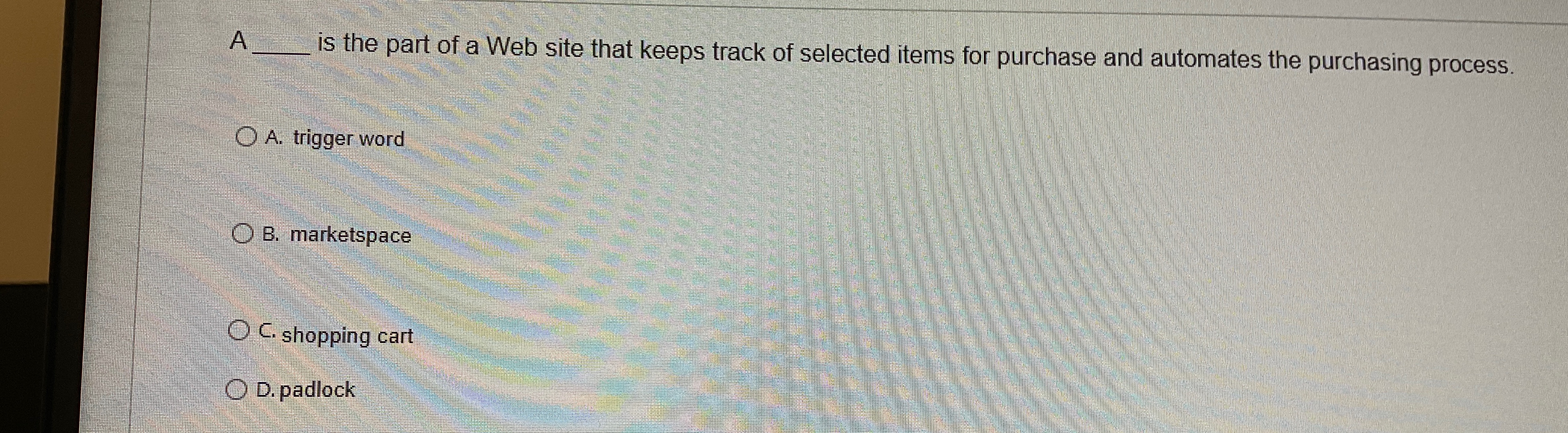 A q , is the part of a Web site that keeps track