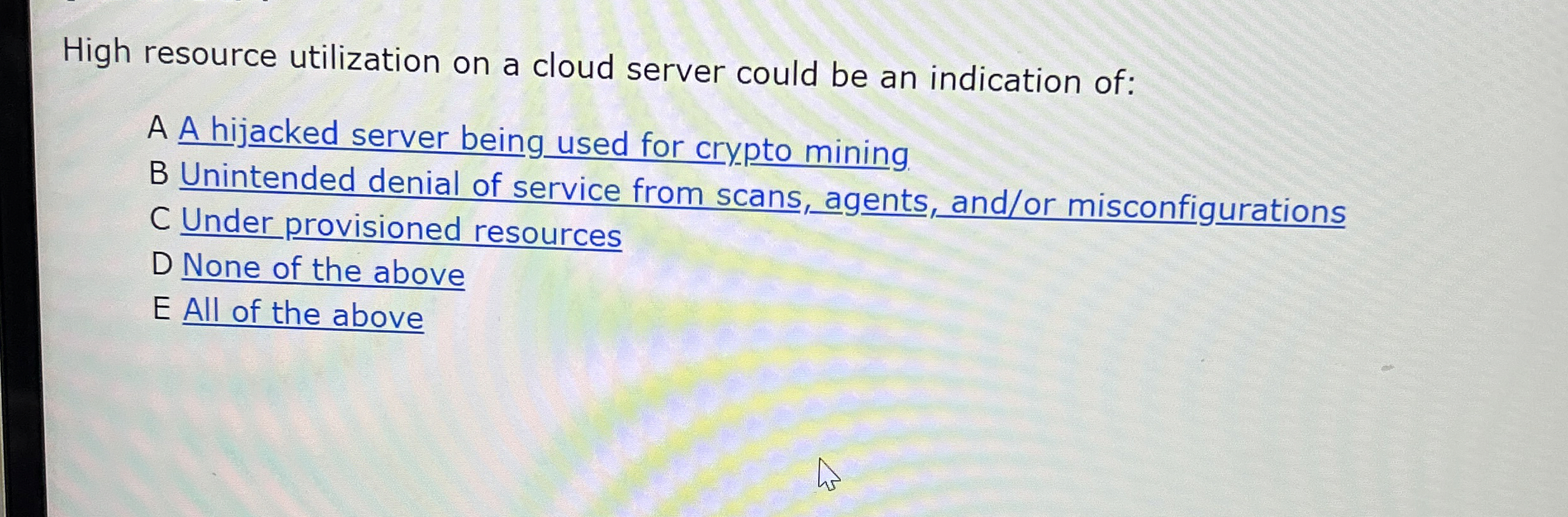 High resource utilization on a cloud server could