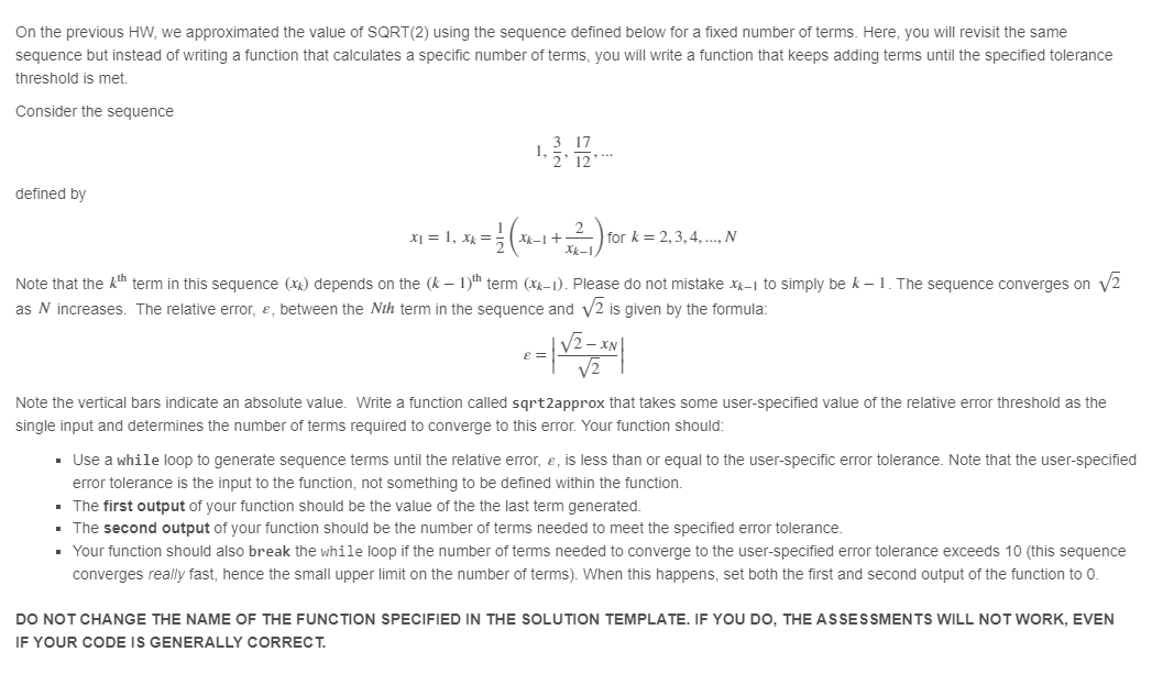 On the previous HW , we approximated the value of