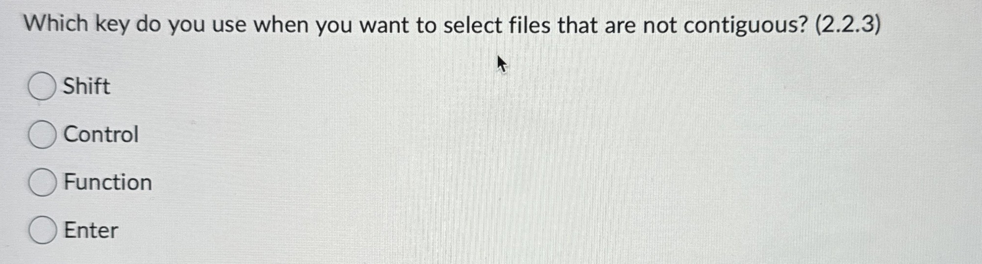Which key do you use when you want to select