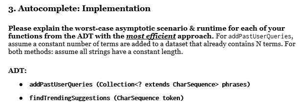 Autocomplete: Implementation Please explain the