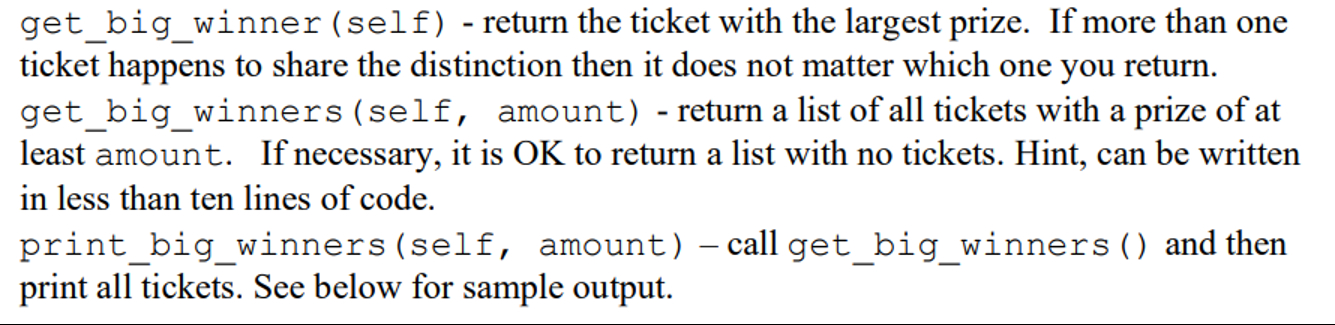 get _ big _ winner ( self ) - return the ticket