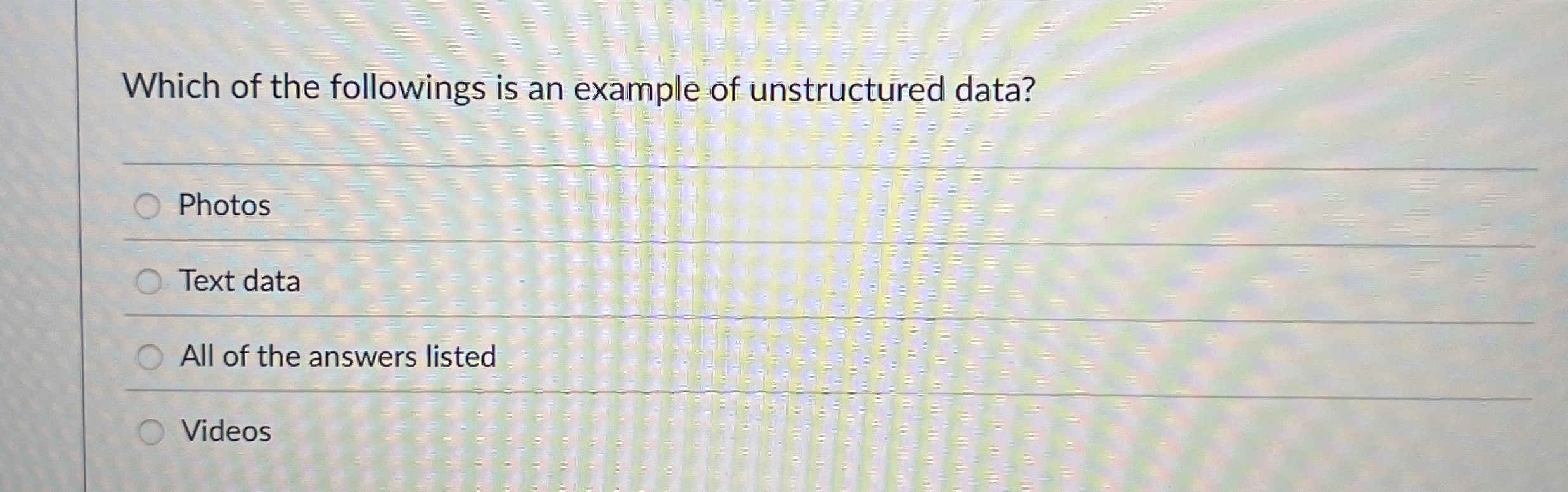 Which of the followings is an example of