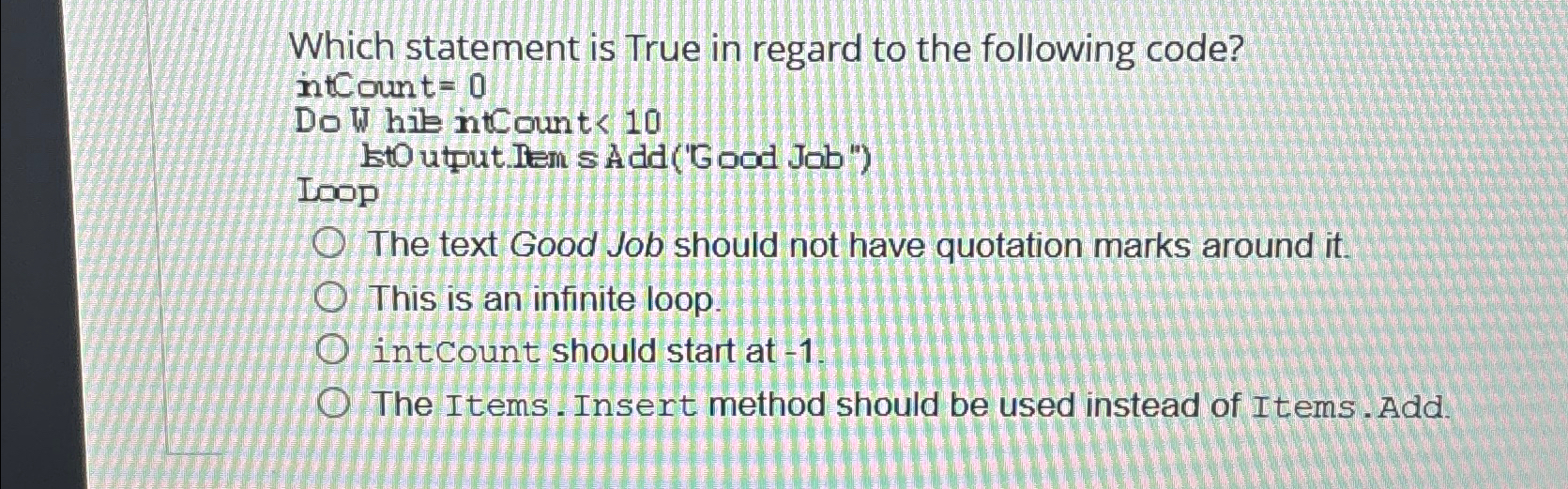 Which statement is True in regard to the