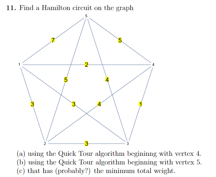 Find a Hamilton circuit on the graph ( a ) using
