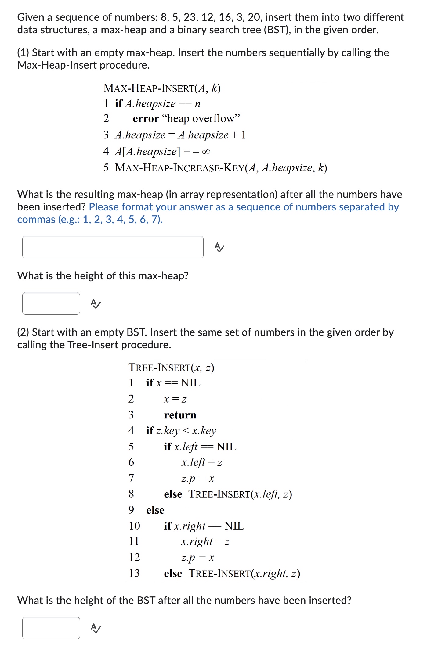 Given a sequence of numbers: 8 , 5 , 2 3 , 1 2 ,