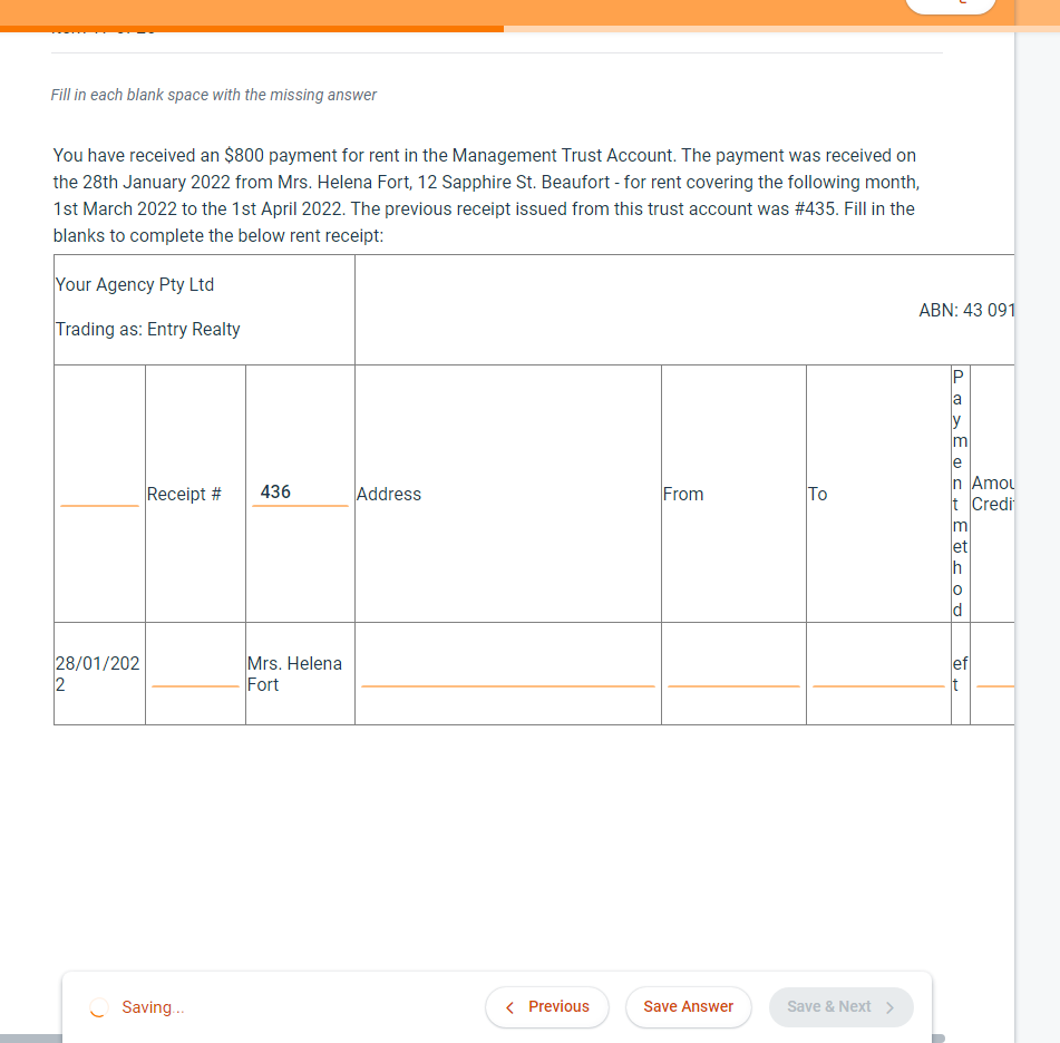 Fill in each blank space with the missing answer