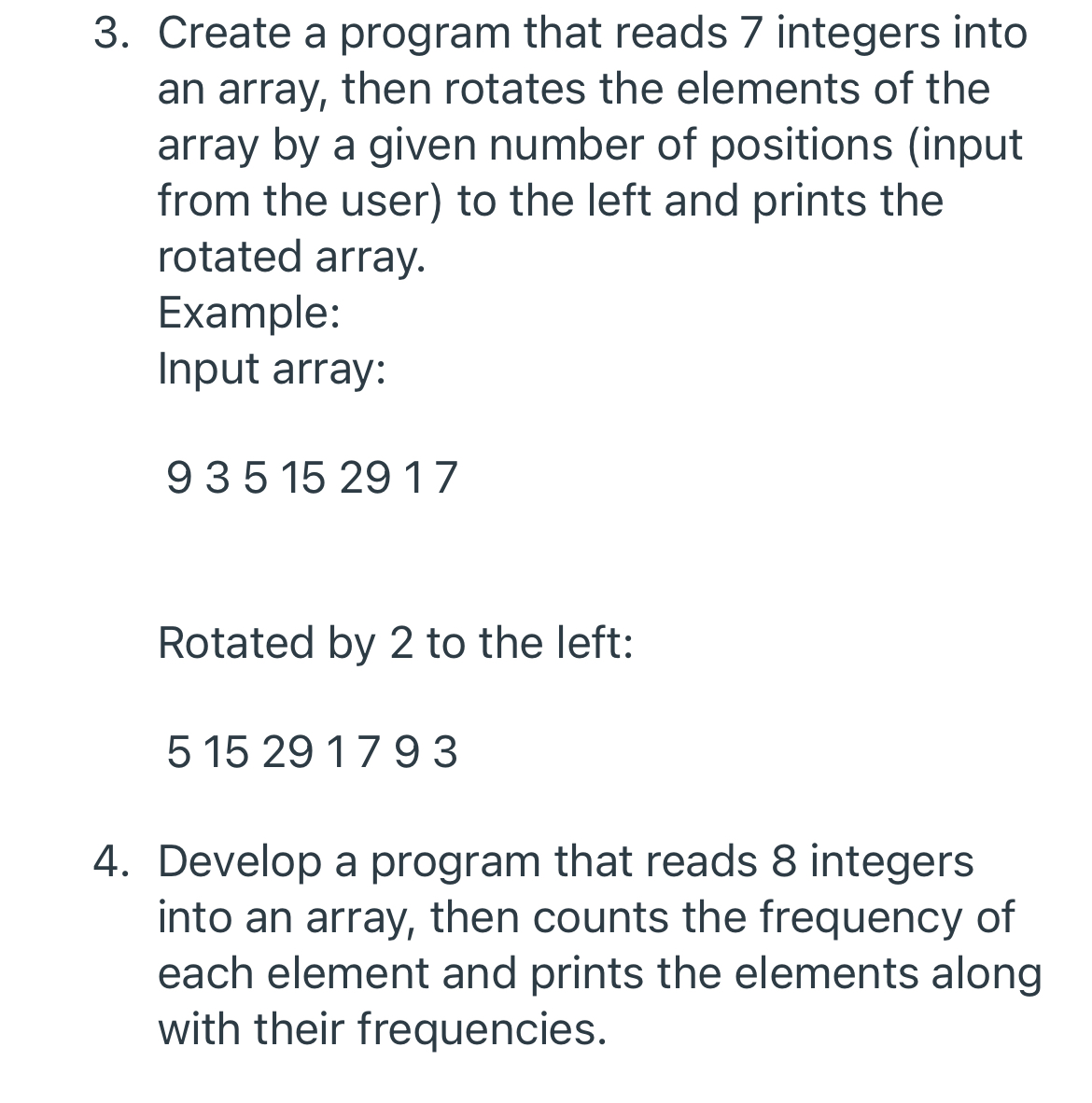 C + + Programs: 1 . Create a program that reads 7