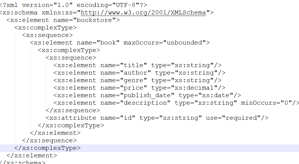 Shortly or with 2 - 3 lines describe the XSD
