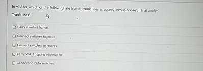 In VUANa, which of the following are true of