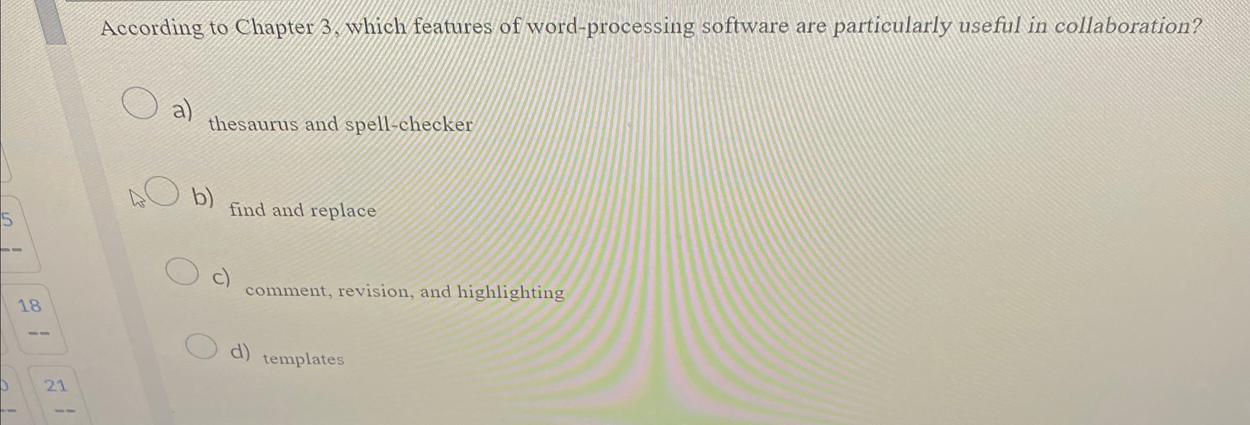 According to Chapter 3 , which features of word -