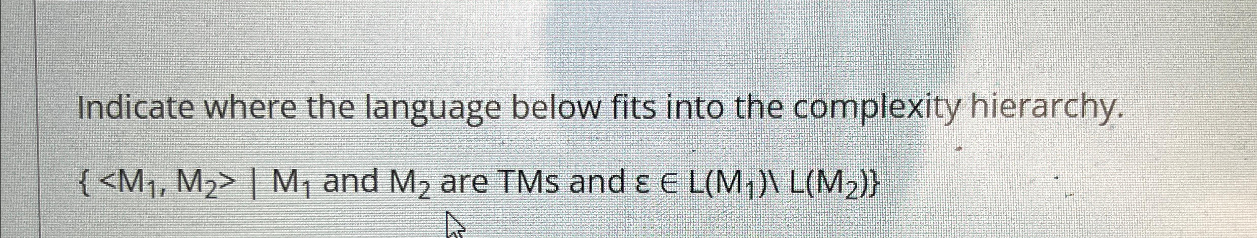 Indicate where the language below fits into the