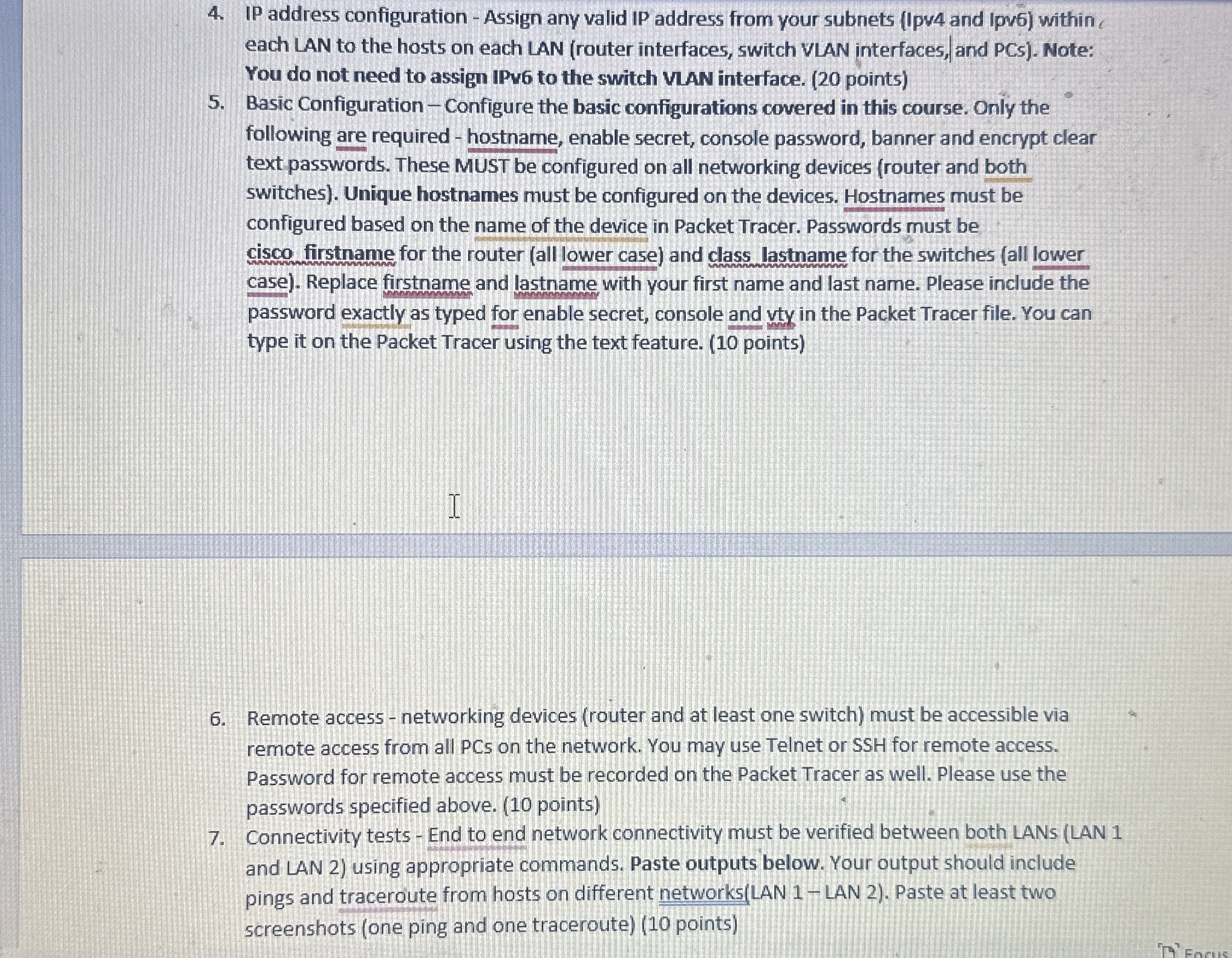 IP address configuration - Assign any valid IP