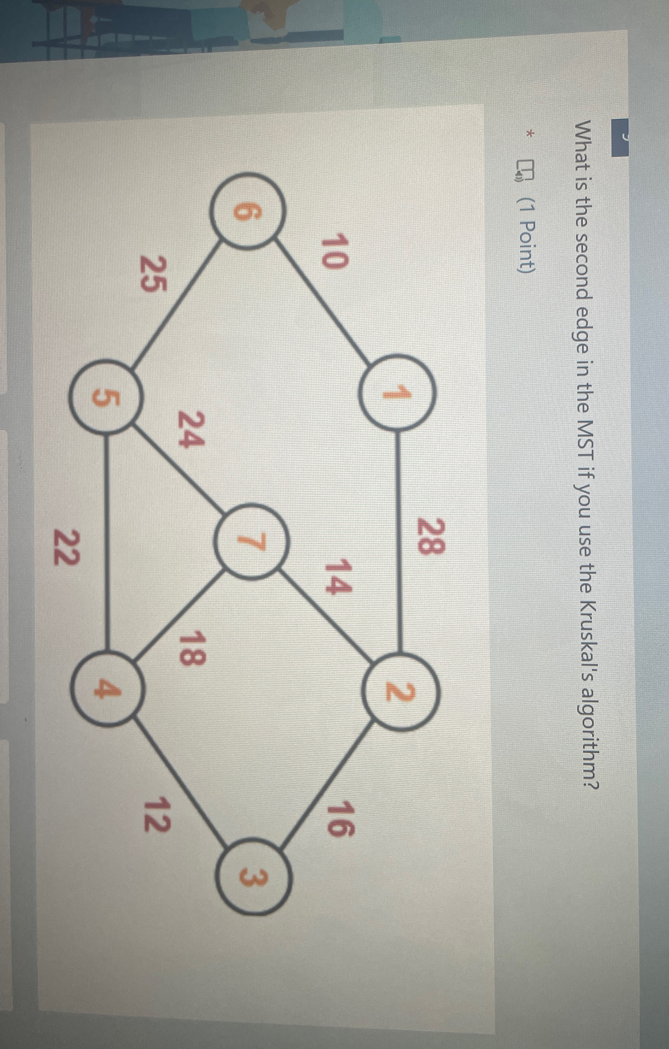 What is the second edge in the MST if you use the