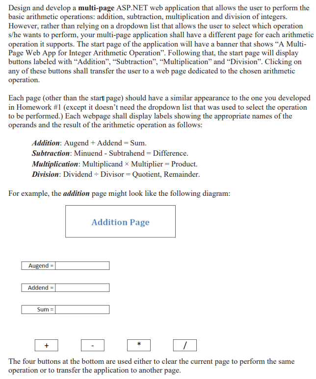 Design and develop a multi - page ASP.NET web