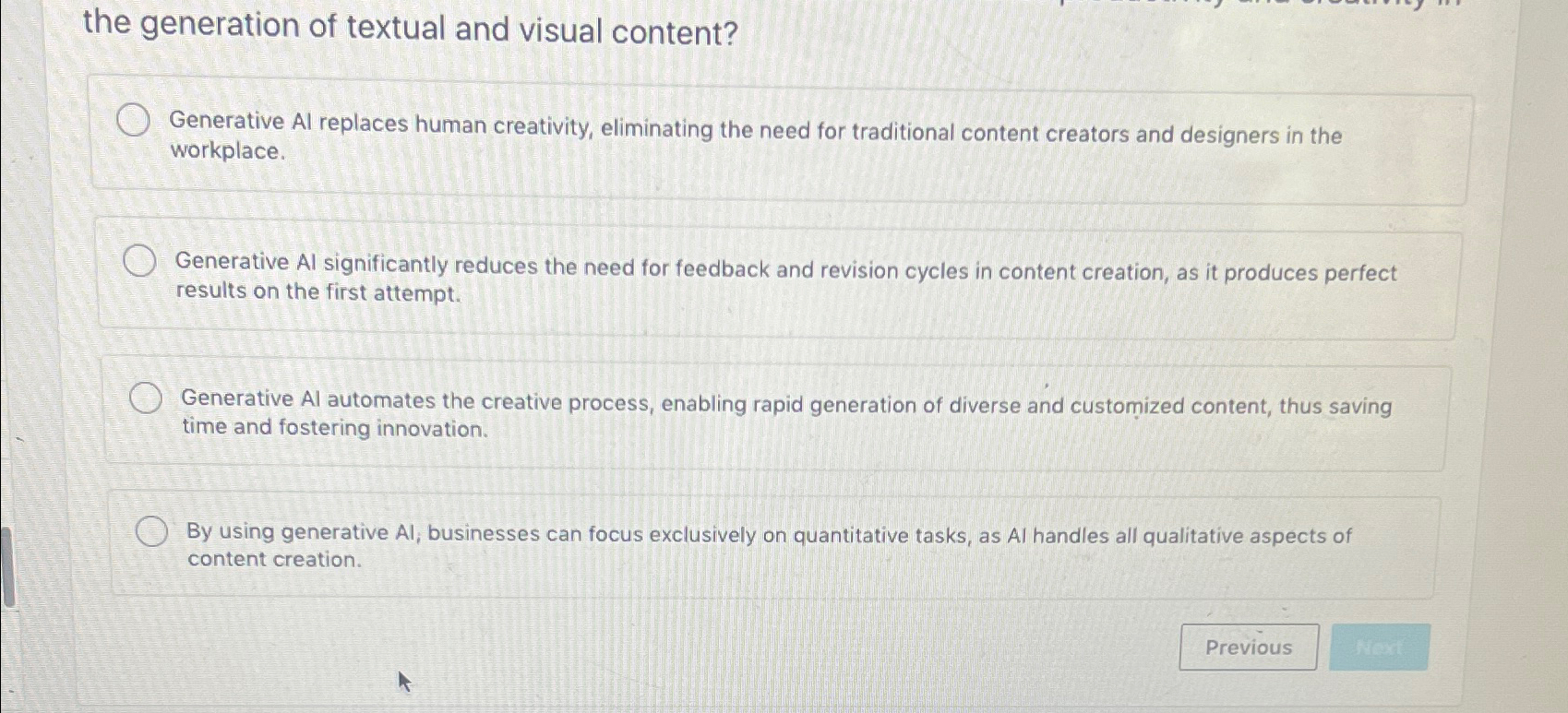 the generation of textual and visual content?