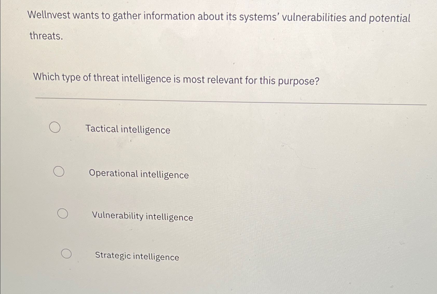 Wellnvest wants to gather information about its