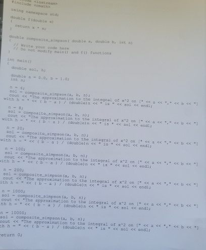 need help with the double composite simpson
