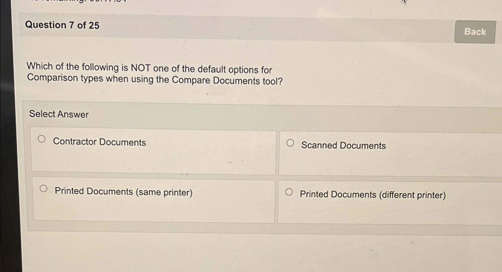Question 7 of 2 5 Which of the following is NOT