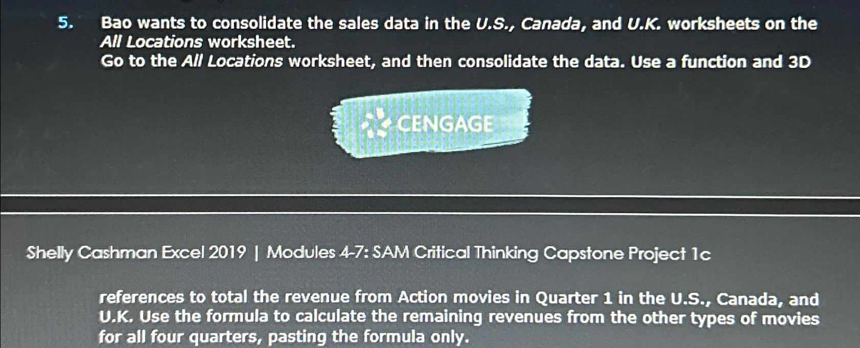 Bao wants to consolidate the sales data in the U