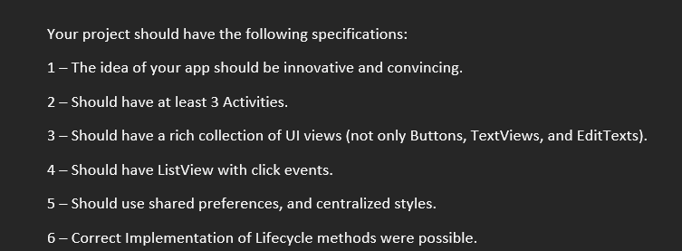 Your Task Is: Develop a mobile app using android