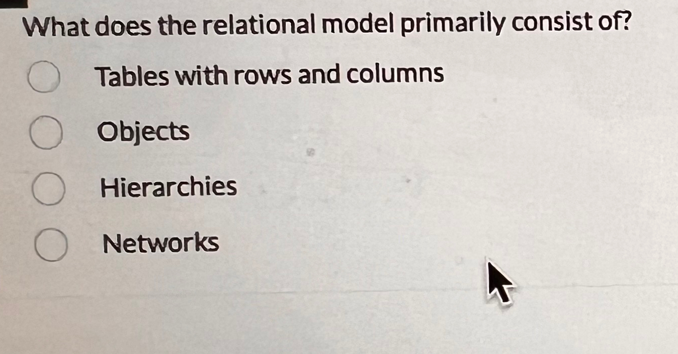What does the relational model primarily consist