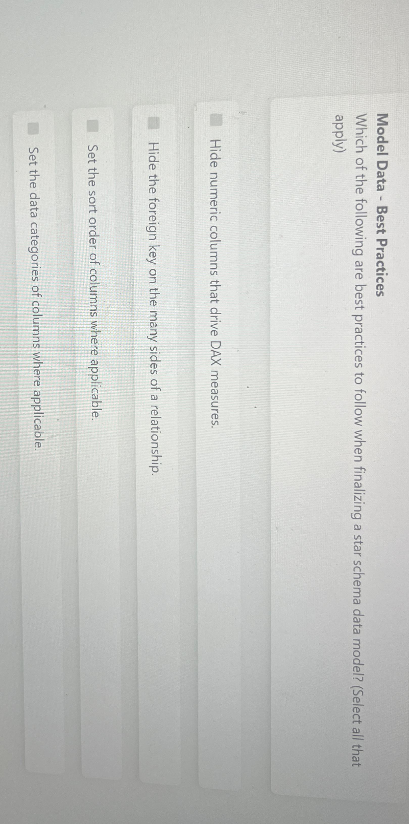 Model Data - Best Practices Which of the