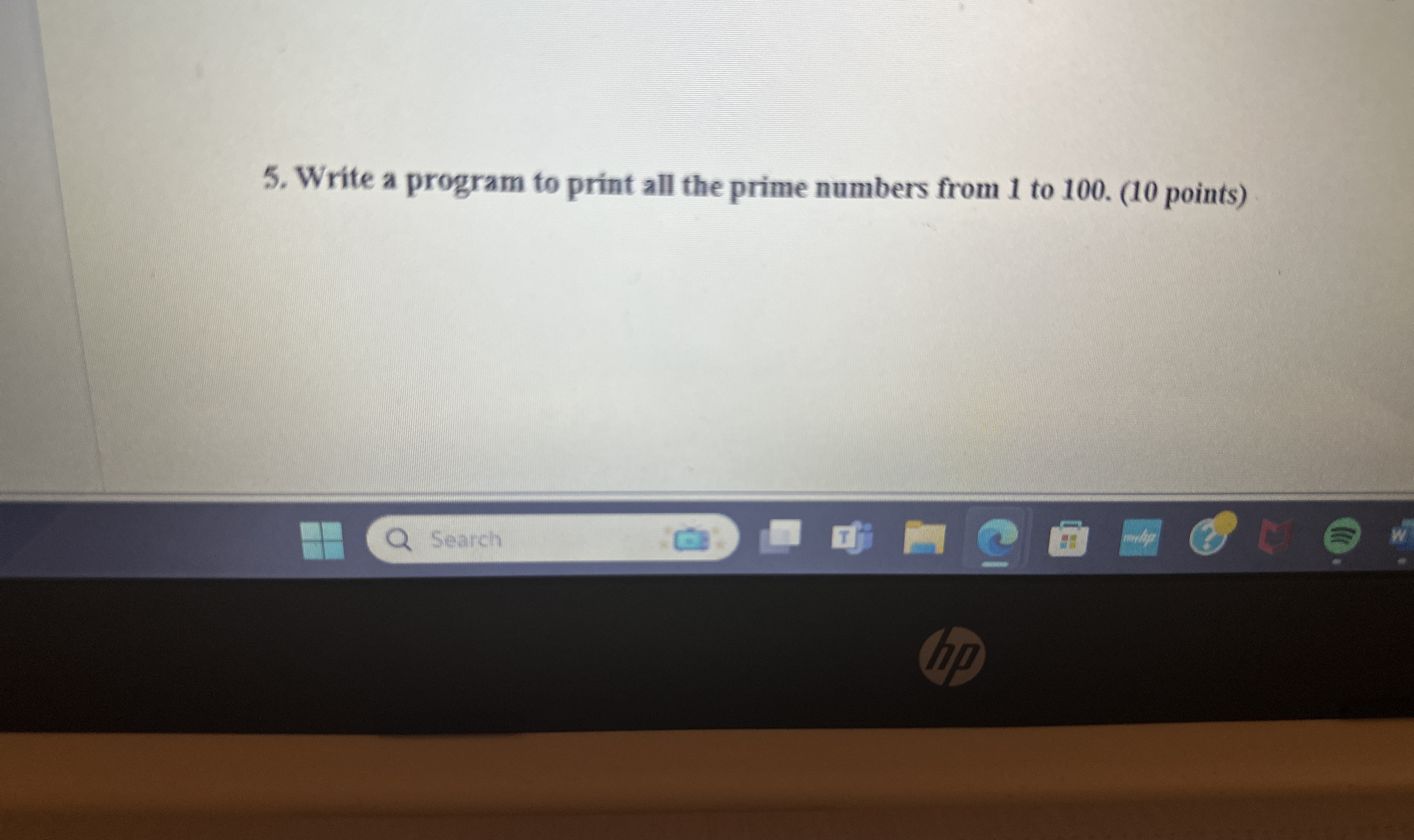 Write a program to print all the prime numbers