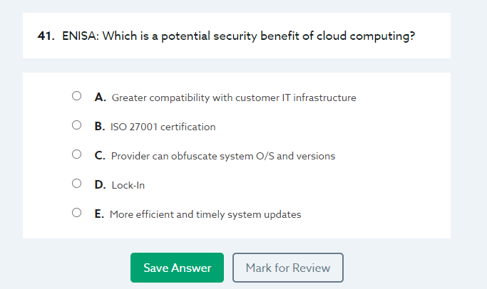 ENISA: Which is a potential security benefit of