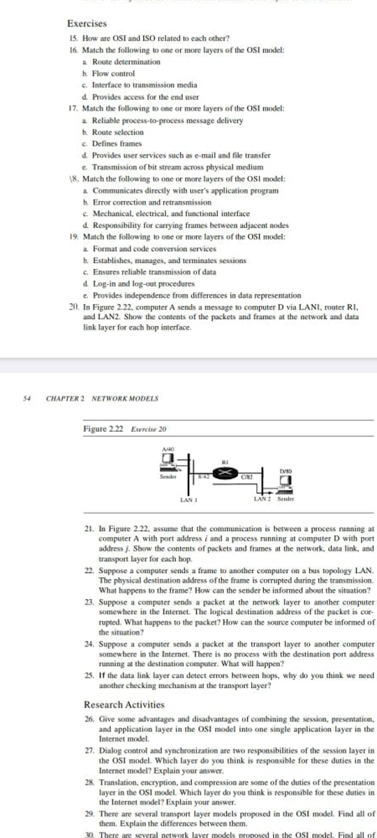 Exercises How are OSI and ISO related to each