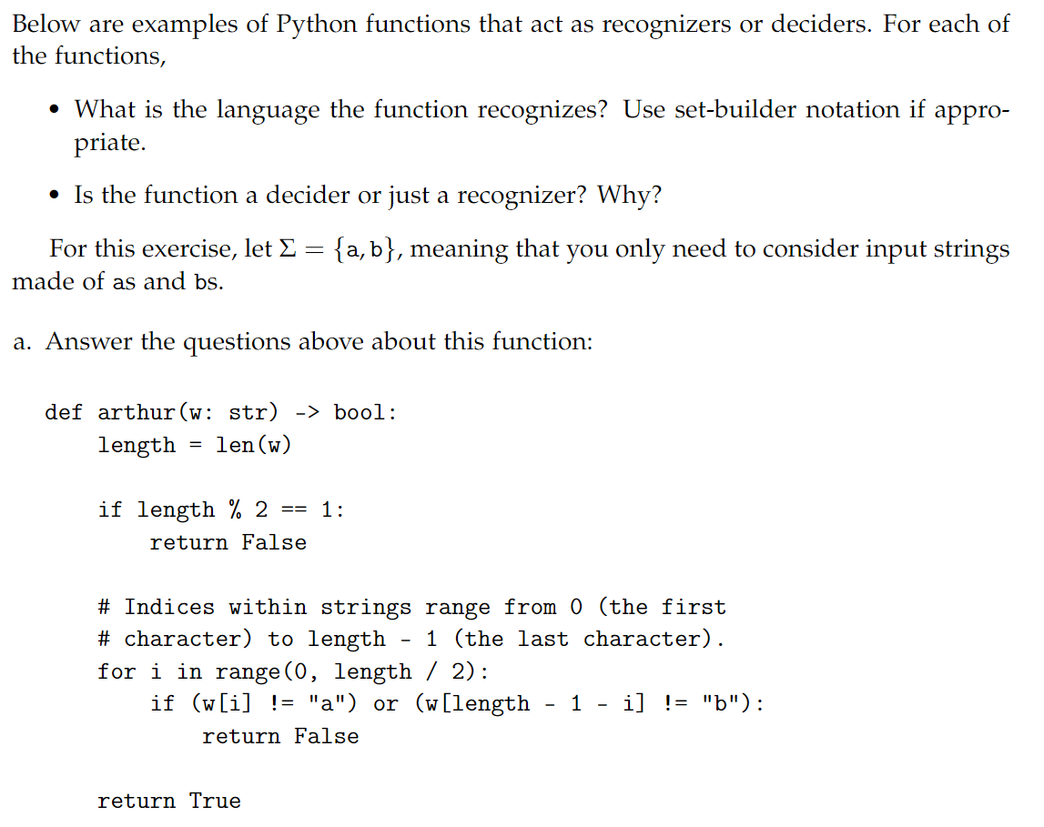 Below are examples of Python functions that act