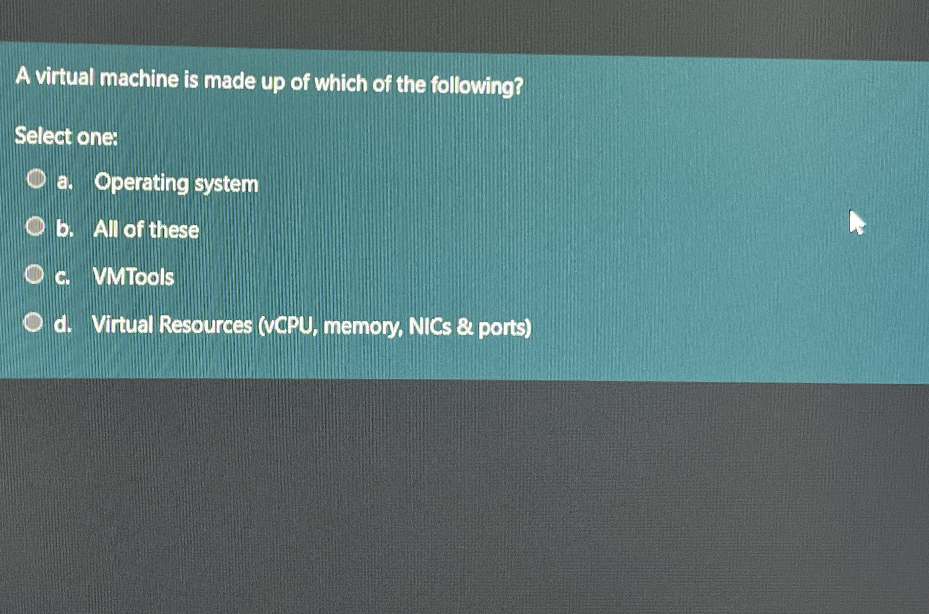 A virtual machine is made up of which of the