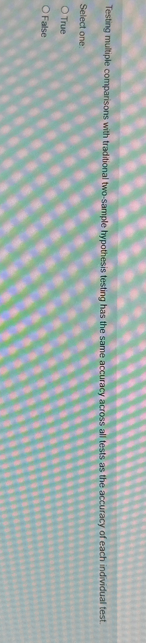 Testing multiple comparisons with traditional two