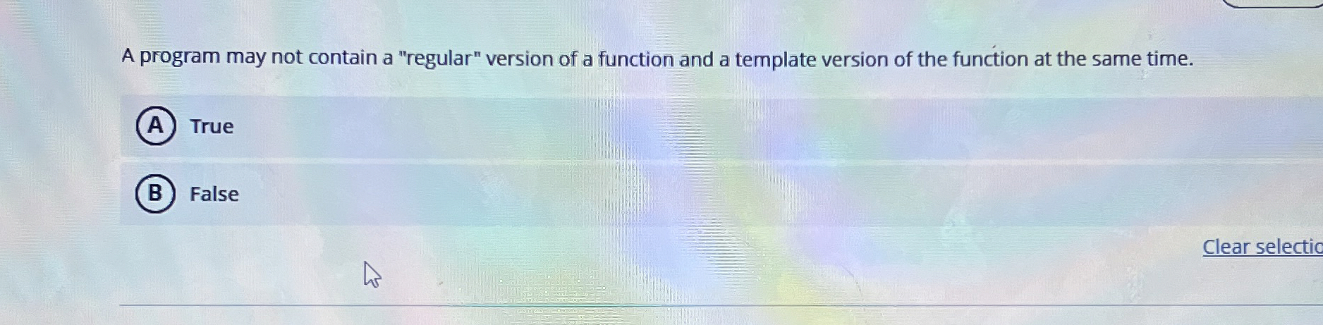 A program may not contain a "regular" version of